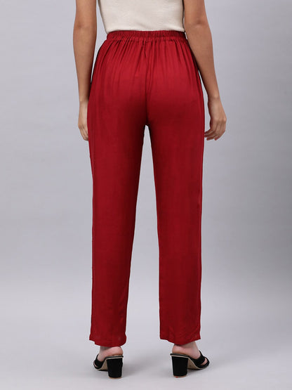 Souchii Women Maroon Liva Ethnic Palazzos
