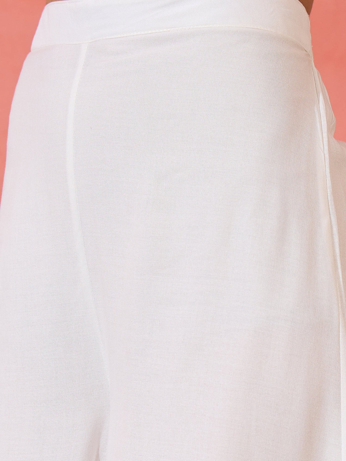 InWeave White Strappy Kurta Set Pink Patola Dupatta