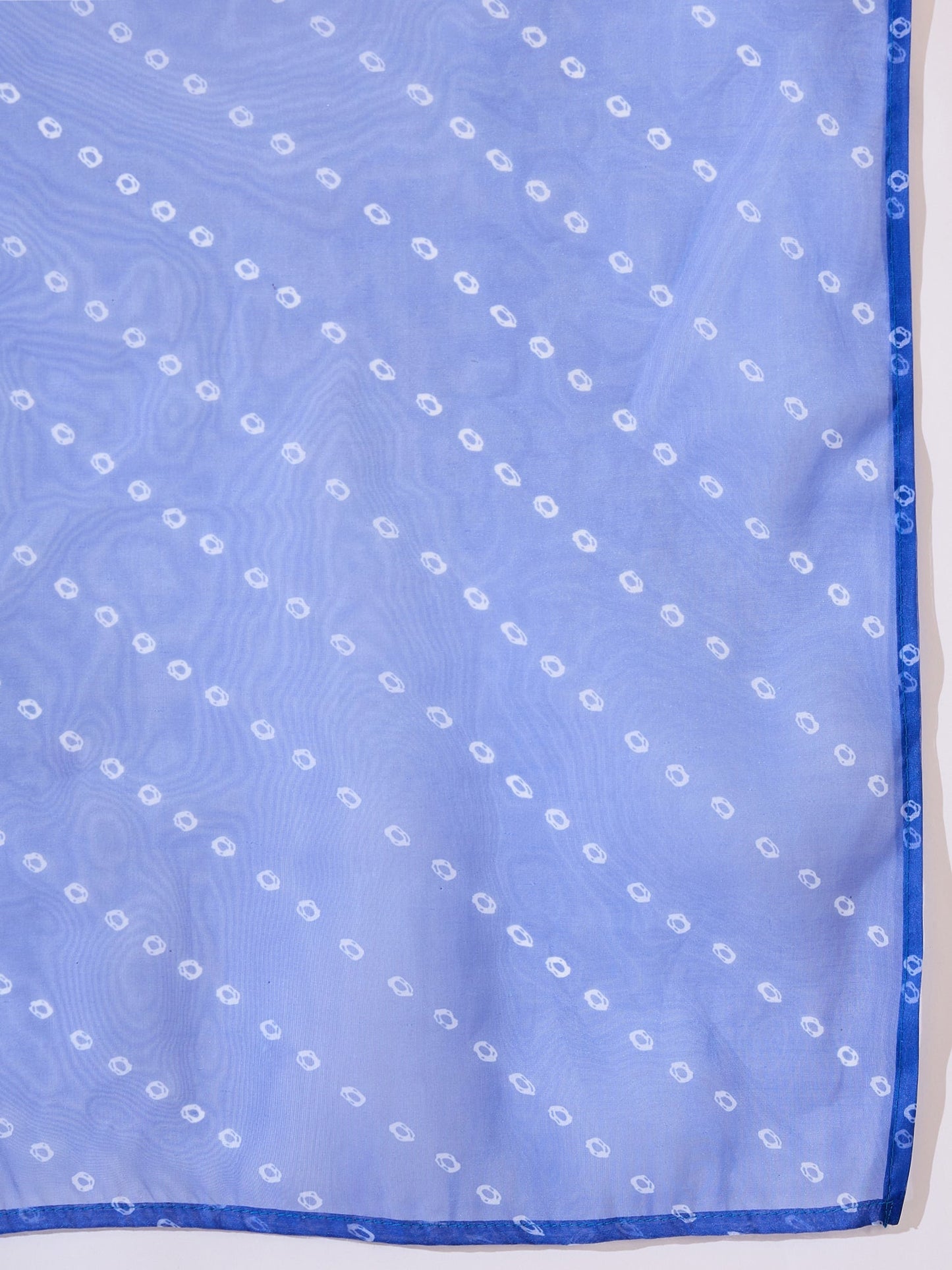 InWeave Fuchsia Strappy Kurta Set Blue Bandhani Or Dupatta