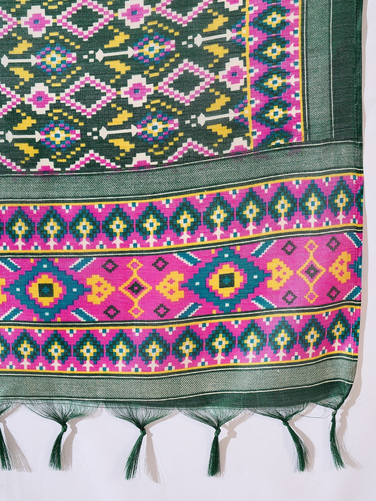 InWeave Green Strappy Kurta Set Green Patola Dupatta