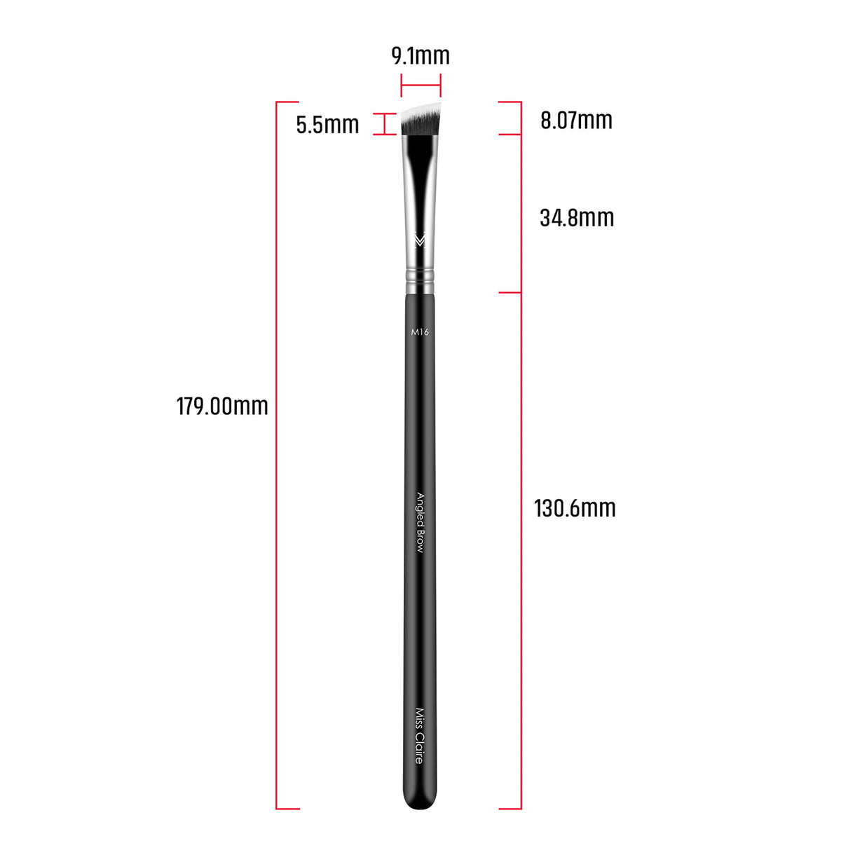 Miss Claire M16 - Angled Brow Brush - Chrome