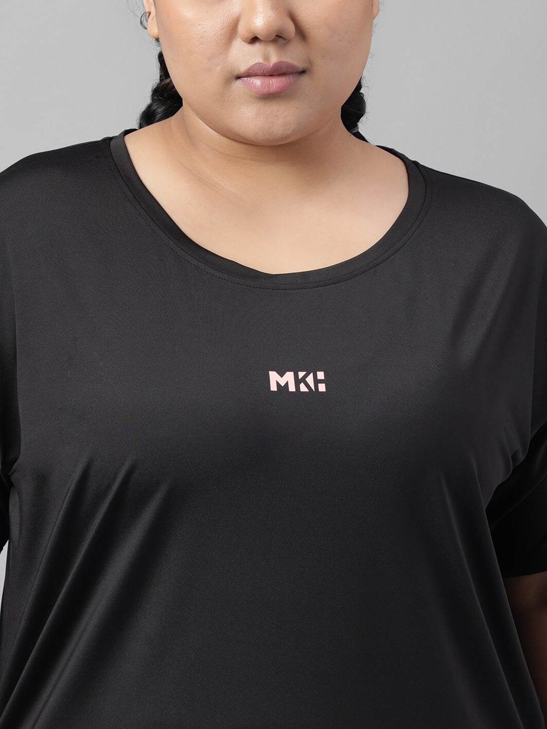 MKH Plus Size Drop Shoulder Sleeves Dri FIT Relaxed Fit Sports T-shirt