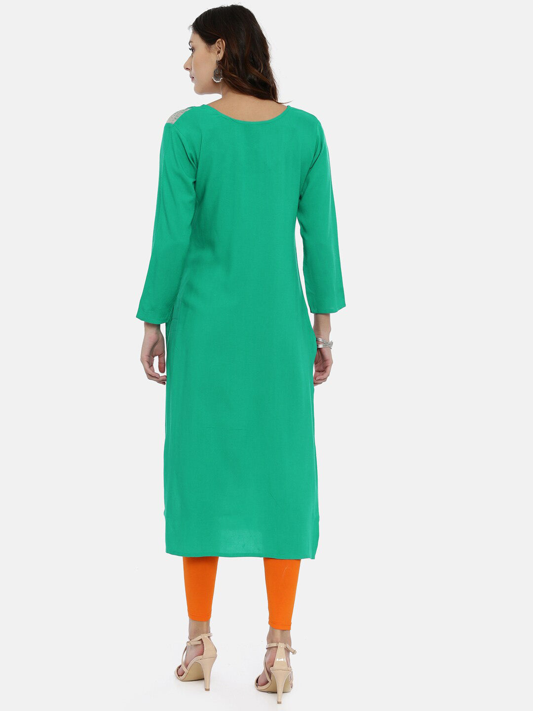Souchii Women Green Printed Kurta