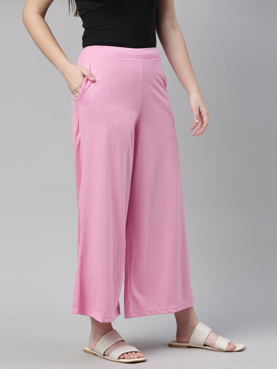 Souchii Pink Knitted Palazzos