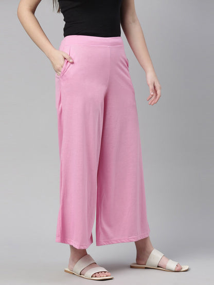 Souchii Pink Knitted Palazzos