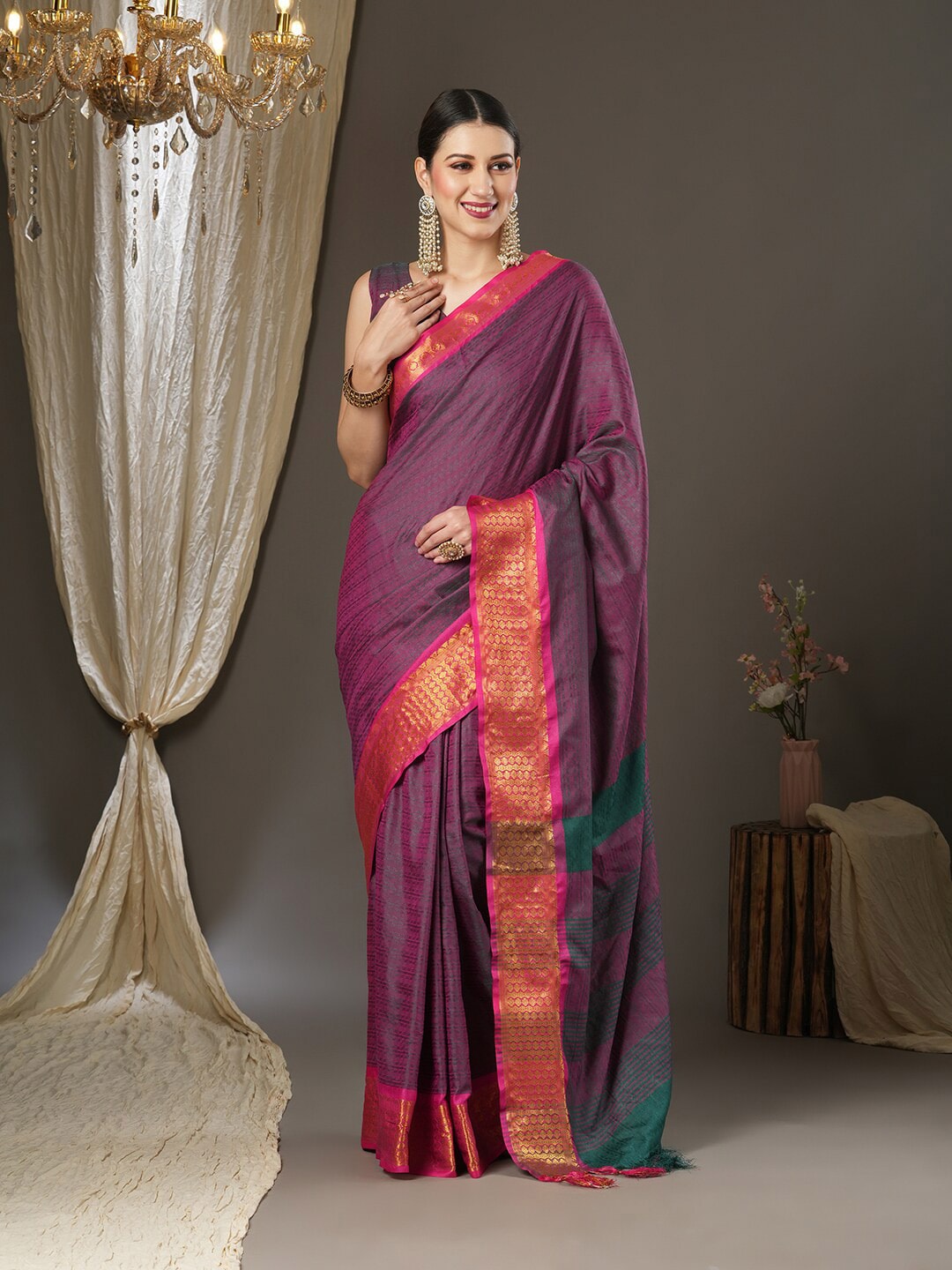 Saree Mall Woven Design Zari Festive Sarees