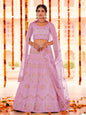 Myra Pink Organza Embroidered Designer Lehenga