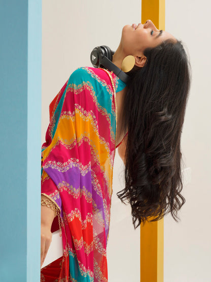 Tikhi Imli Leheriya Gotta Patti Saree