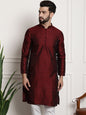 Sojanya Men Maroon Printed Straight Kurta