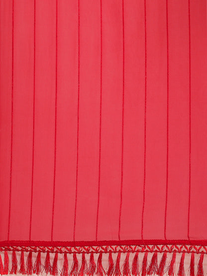 Tikhi Imli Red Striped Saree