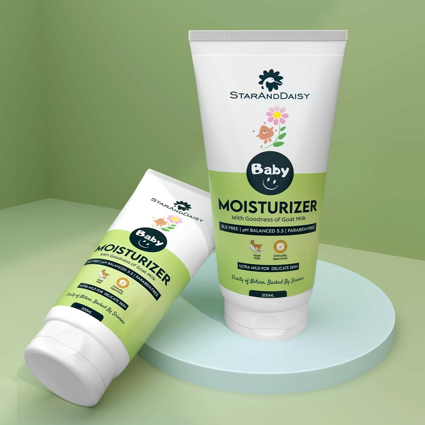 StarAndDaisy Baby Moisturizer with Shea Butter and Goat Milk, SLS Free & Paraben free with pH 5.5, Ultra Mild