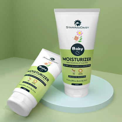 StarAndDaisy Baby Moisturizer with Shea Butter and Goat Milk, SLS Free & Paraben free with pH 5.5, Ultra Mild