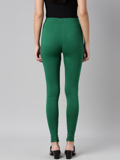 Souchii Green Solid Slim-Fit Leggings