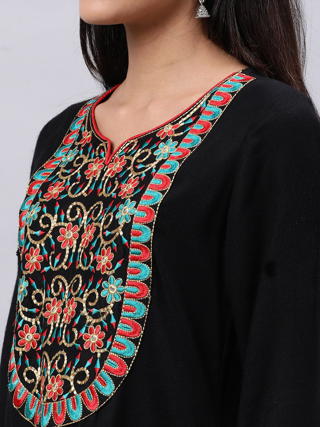 Souchii Women Ethnic Motifs Yoke Design Mirror Work Beautiful Kurta