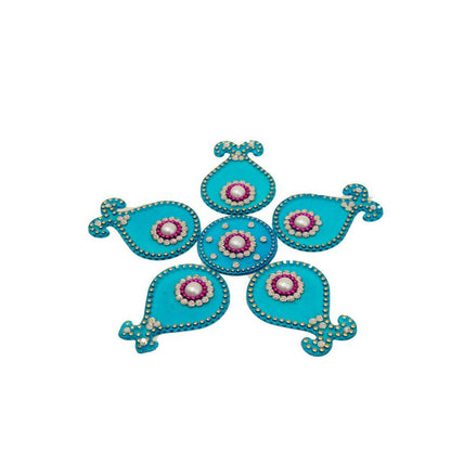 Kundan HandiKrafts Matka Rangoli Blue (Baby)