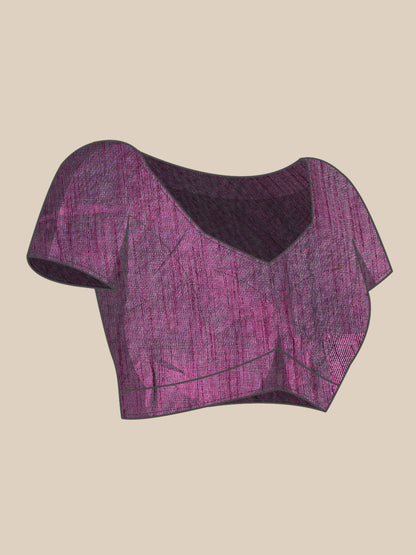 Tikhi Imli Purple & Grey Abstract Print Net Saree