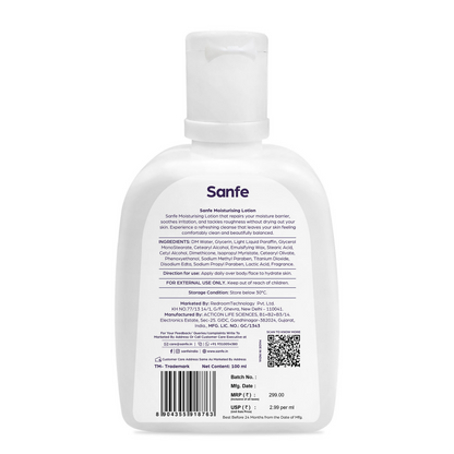 Sanfe Moisturising Lotion Improves skin moisture in 24 hour Moisturizer