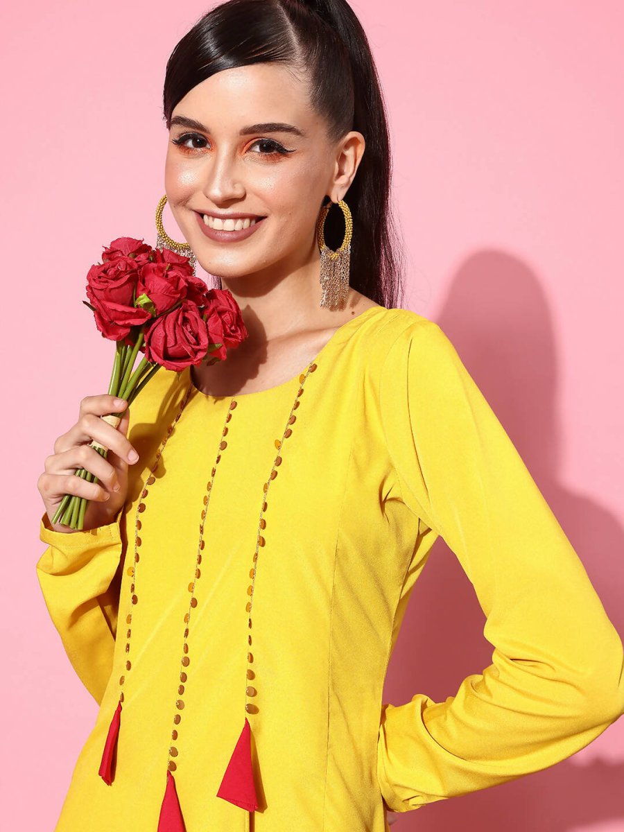 Ahalyaa Women's Traditional wear Ethnic Dress - Mustard