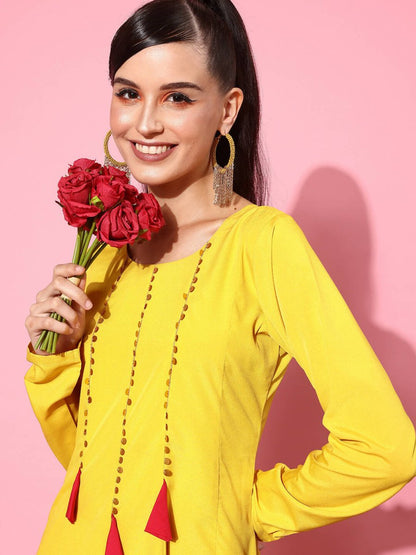 Ahalyaa Women's Traditional wear Ethnic Dress - Mustard