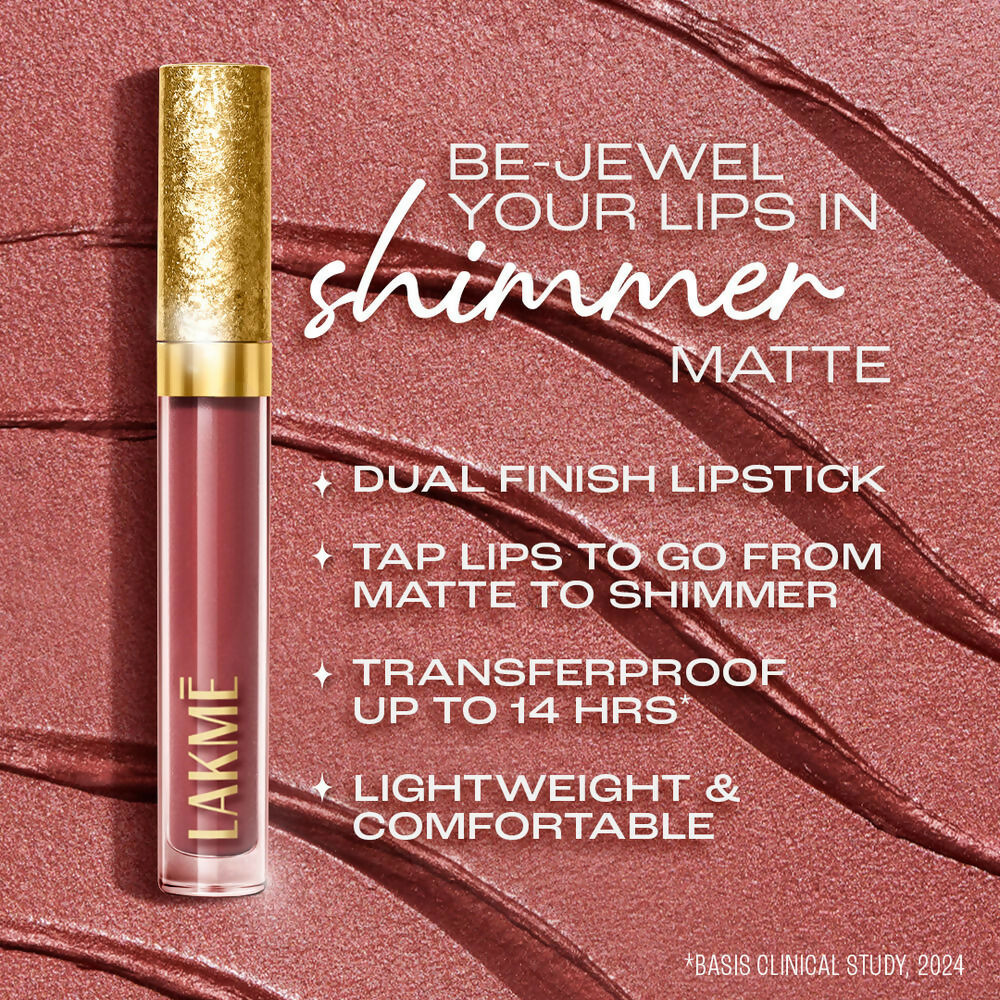 Lakme Be-jewel Shimmer Lip Liquid - Nude Sparkle