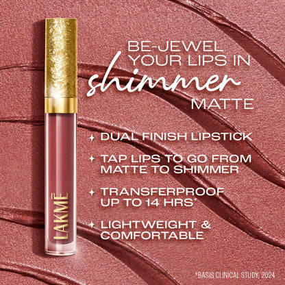 Lakme Be-jewel Shimmer Lip Liquid - Nude Sparkle