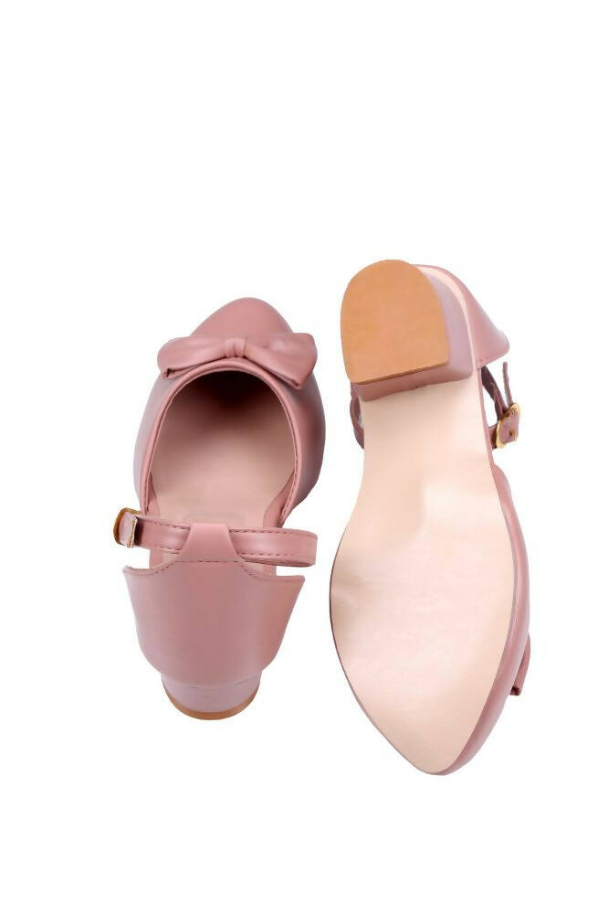 Tiny Bugs Girls Bow Embellished Ballerinas - Peach