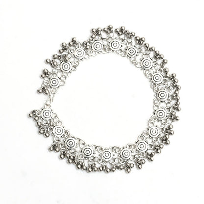 Mominos Fashion Kamal Johar Oxidised Silver Anklets For Bridal Wear