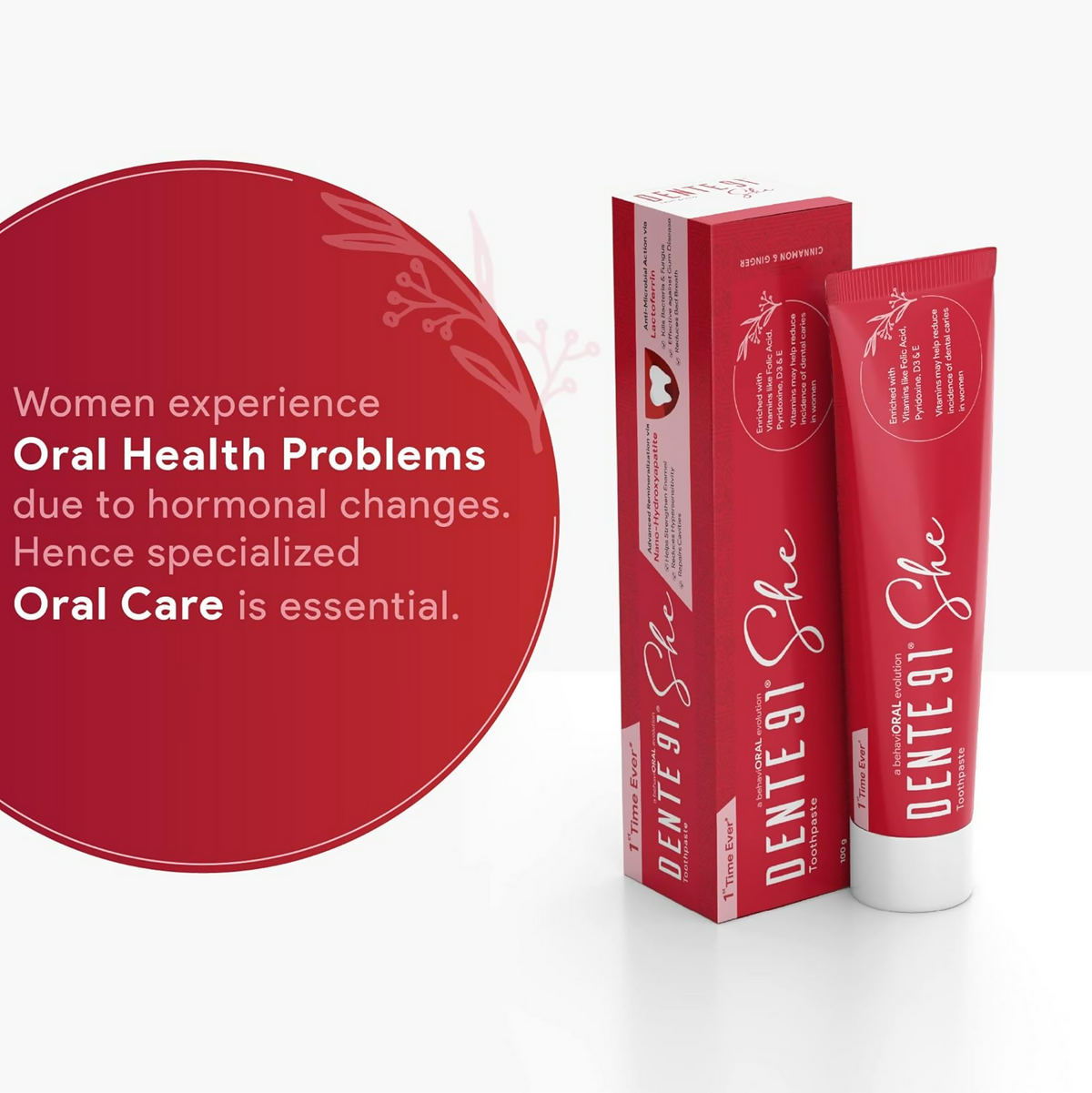 Dente91 She Toothpaste Specially Crafted For Women, Remove Plaque