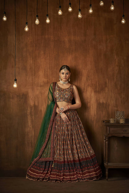 Wedding Designer Multi Georgette Lehenga Choli - Anbazaar