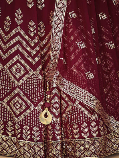 Myra Maroon Georgette Real Georgette Lehenga Choli