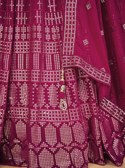 Myra Pink Georgette Real Georgette Lehenga Choli