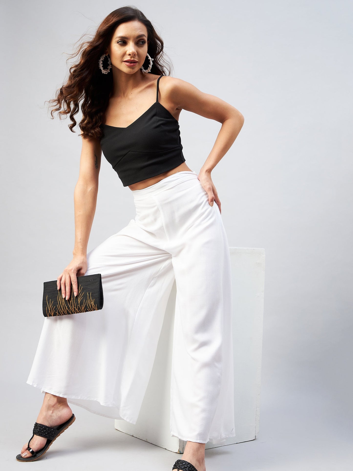 InWeave Solid White Palazzo