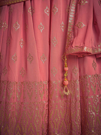 Myra Pink Real Georgette Designer Gown Style Suit