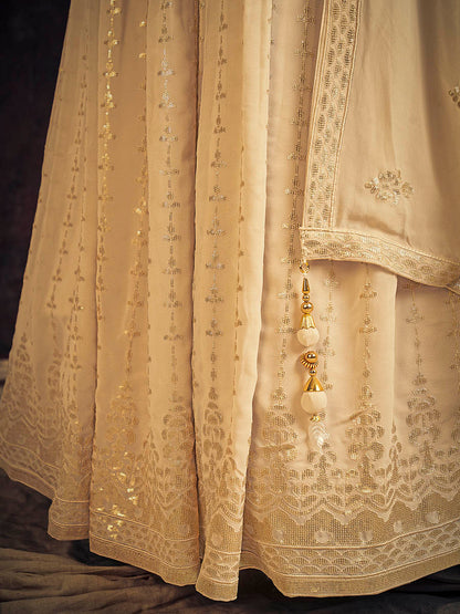 Myra Cream Real Georgette Designer Gown Style Suit