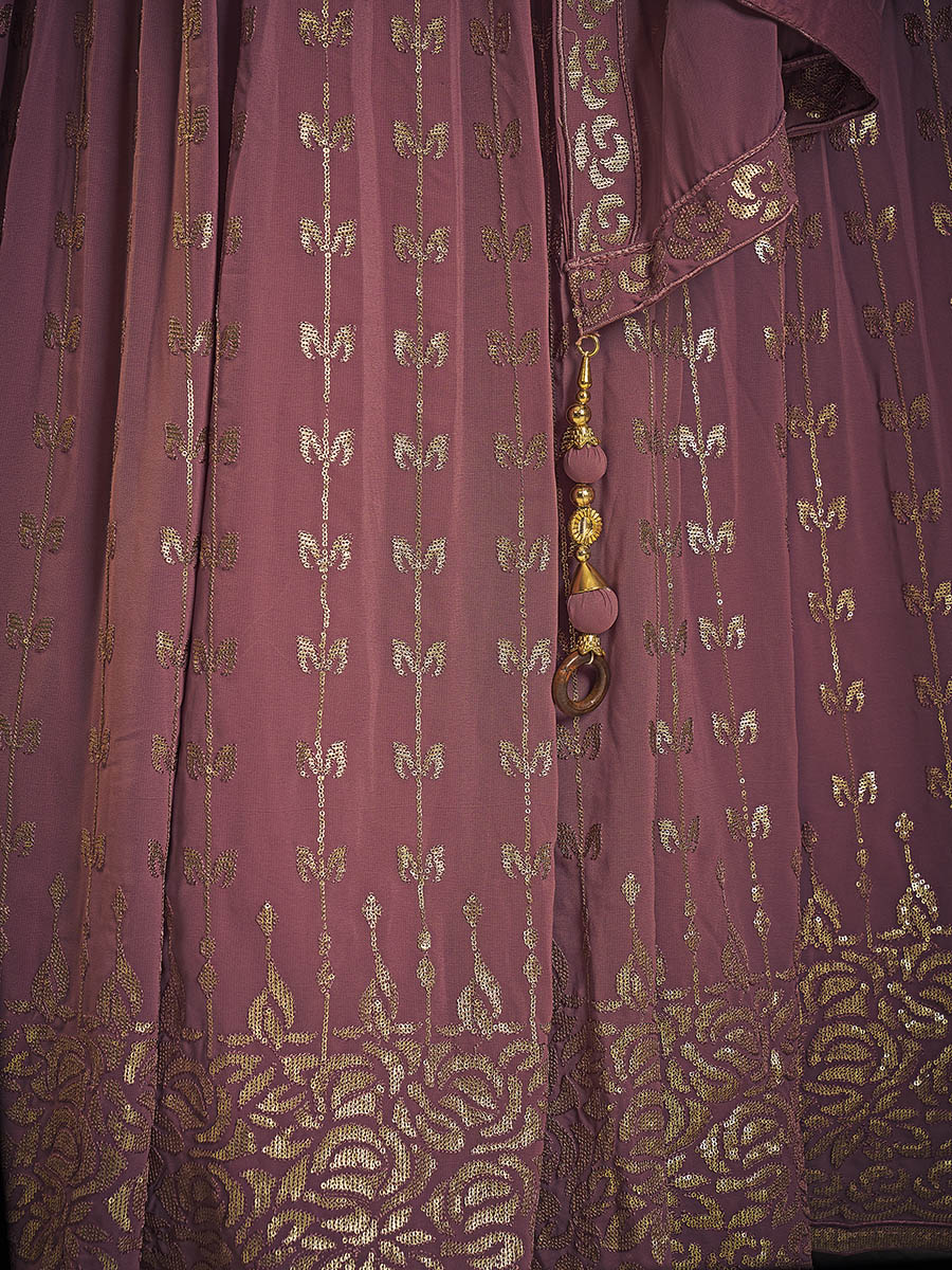 Myra Mauve Real Georgette Designer Gown Style Suit