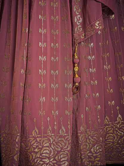 Myra Mauve Real Georgette Designer Gown Style Suit