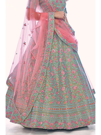 Myra Green Gota Silk Embroidered Designer Lehenga Choli