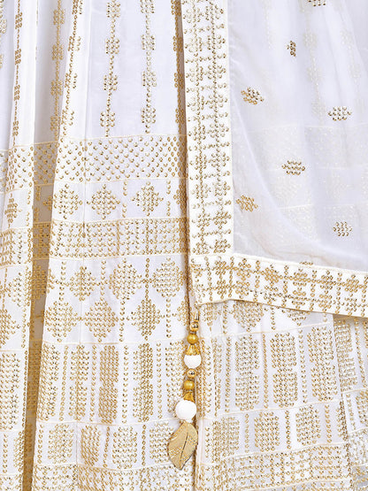 Myra White Georgette Real Georgette Lehenga Choli