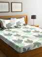 Home Sizzler Multicolour Printed 144 TC Bedsheet with Pillow Covers