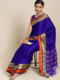 Saree Mall Blue & Copper-Toned Zari Silk Blend Uppada Sarees