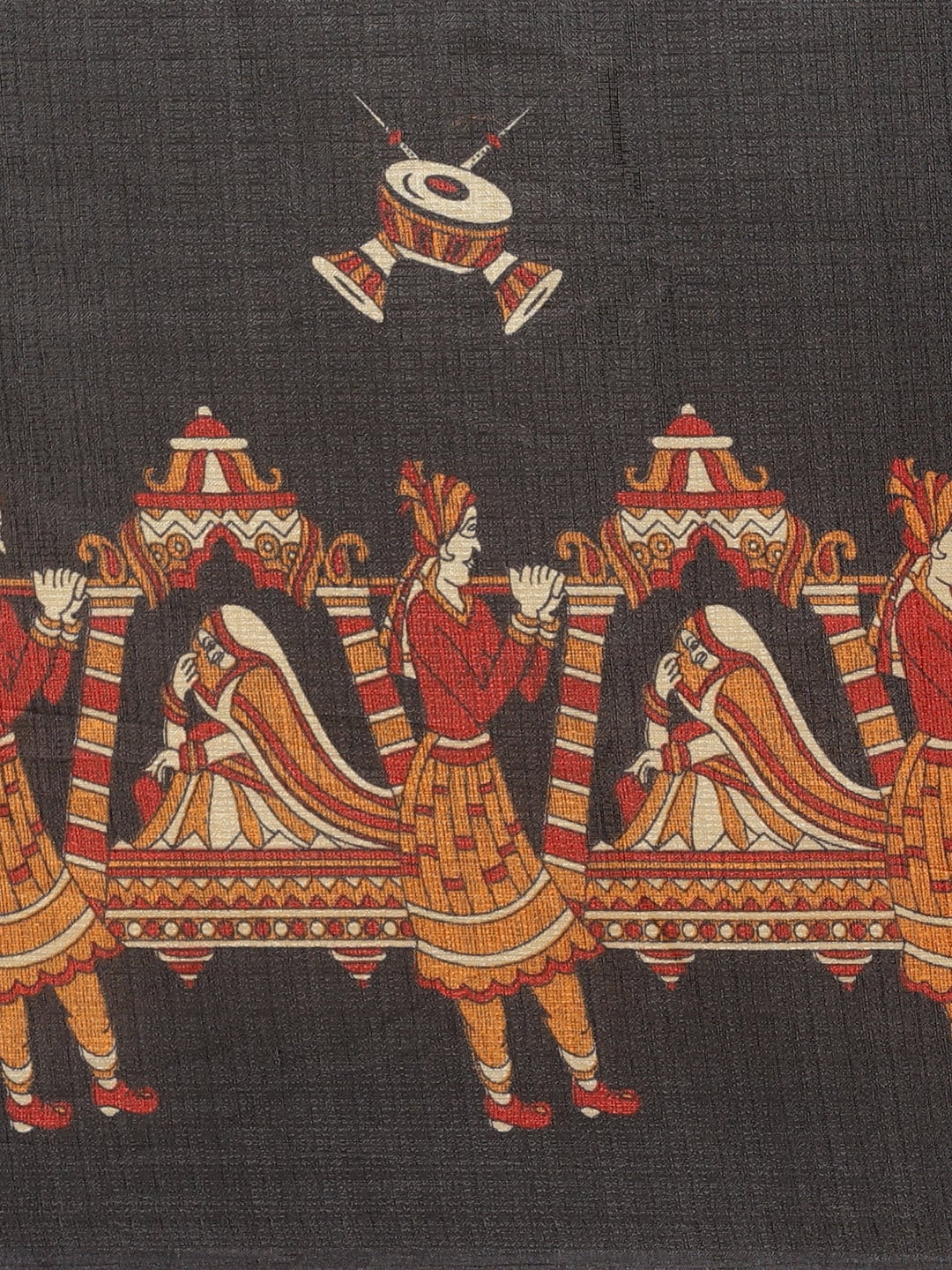 Saree Mall Black & Red Printed Saree