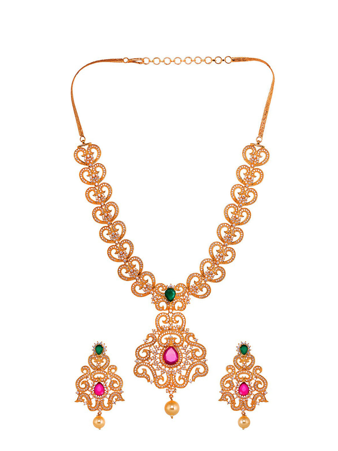 Saraf RS Jewellery Gold-Polished Multi-Colored Jewellery Set