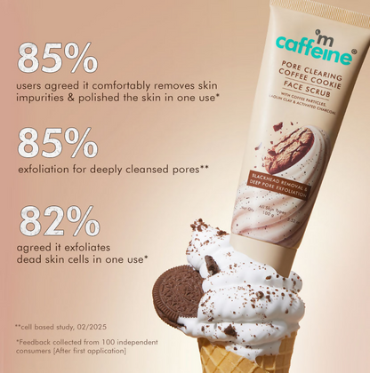 mCaffeine Pore Clear Coffee Cookie Face Scrub for Blackheads & Tan Removal