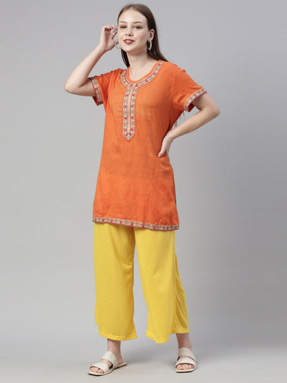 Souchii Yellow Knitted Ethnic Palazzos
