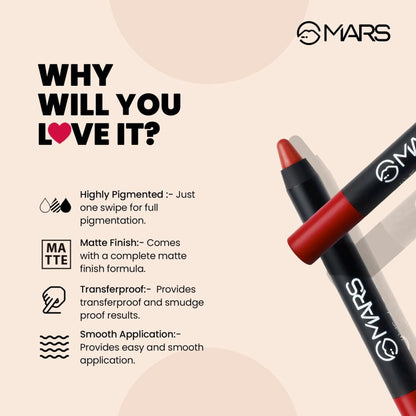 MARS Cosmetics Won't Smudge Won't Budge Lip Crayon - Let's Get It