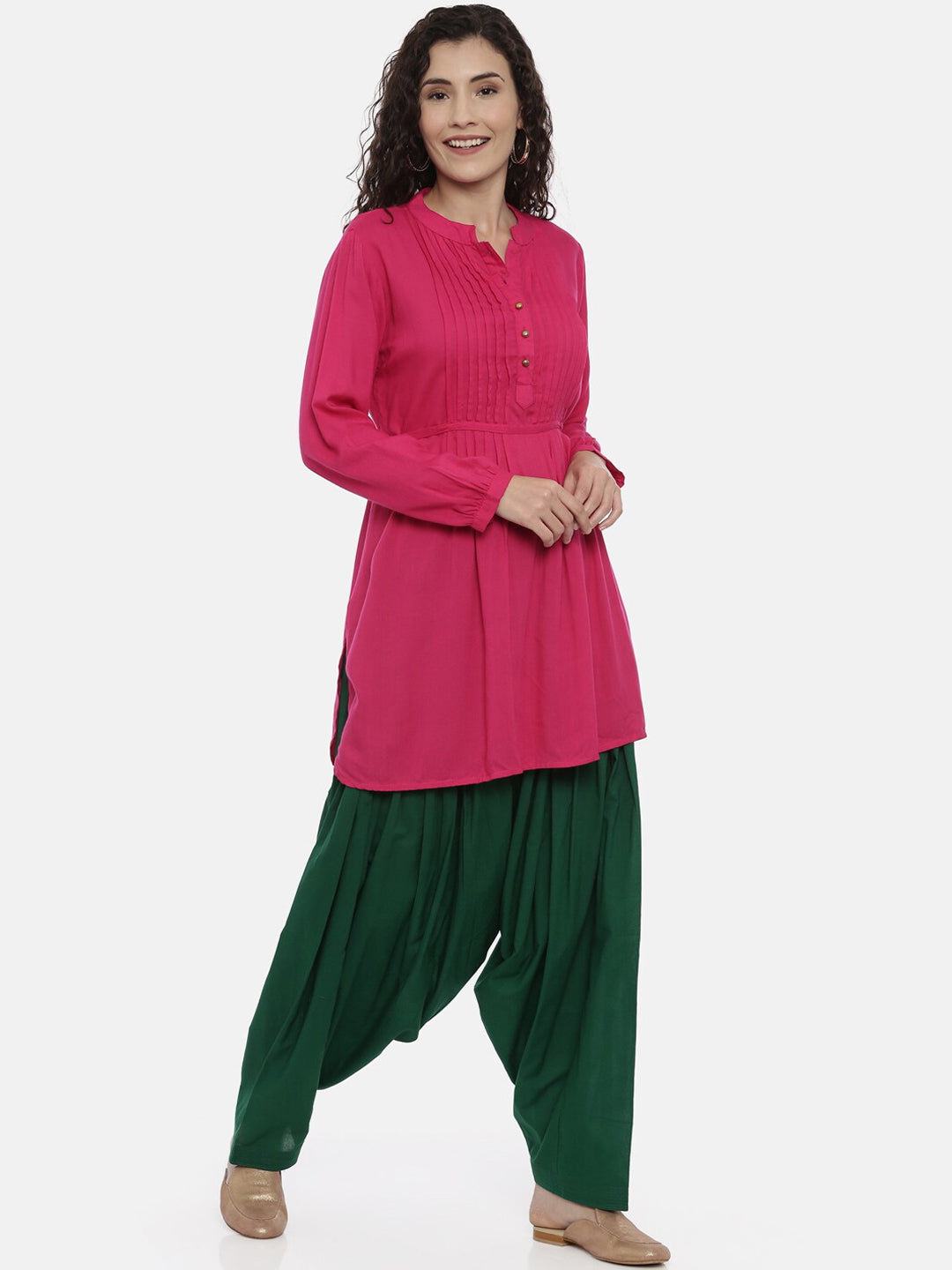 Souchii Women Green Pure Cotton Patiala