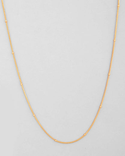 VOJ Gold-Polished Small Gold Beads Chain For Women