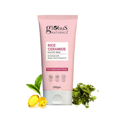 Globus Naturals Rice Ceramide Peel Off Mask, For Hydrated Glow Skin