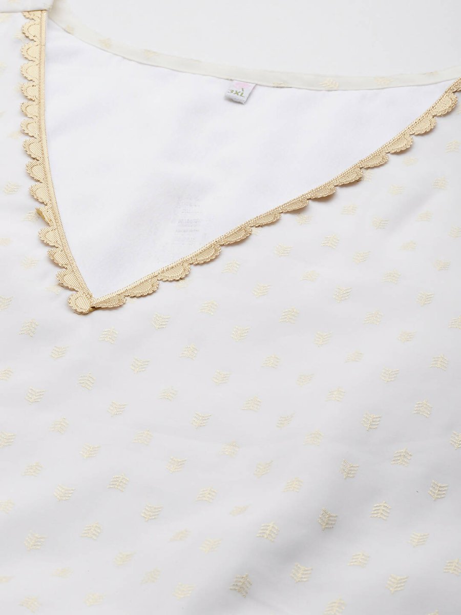 Ahalyaa Women's Traditional wear Ethnic Dress - Off White