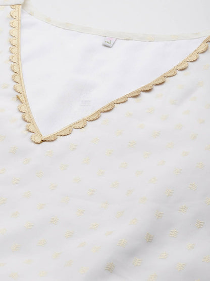 Ahalyaa Women's Traditional wear Ethnic Dress - Off White
